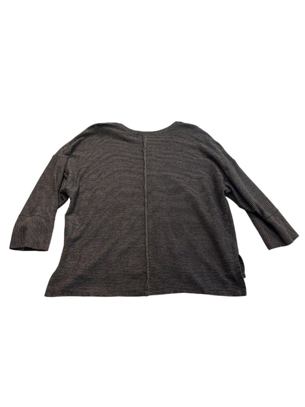 Habitat Cotton Boxy Top Womens Size XL 3/4 Sleeve Neutral Lagenlook Casual - Picture 2 of 12